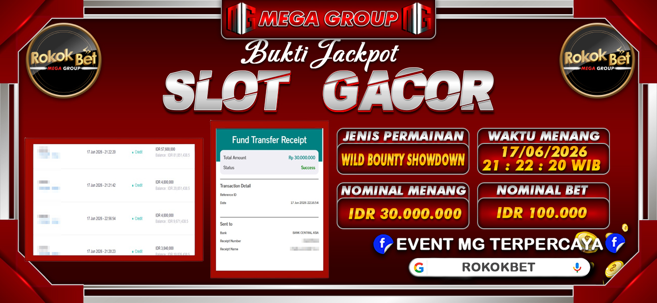 Bukti JP situs Rokokbet hari Kamis, 18 Juni 2026