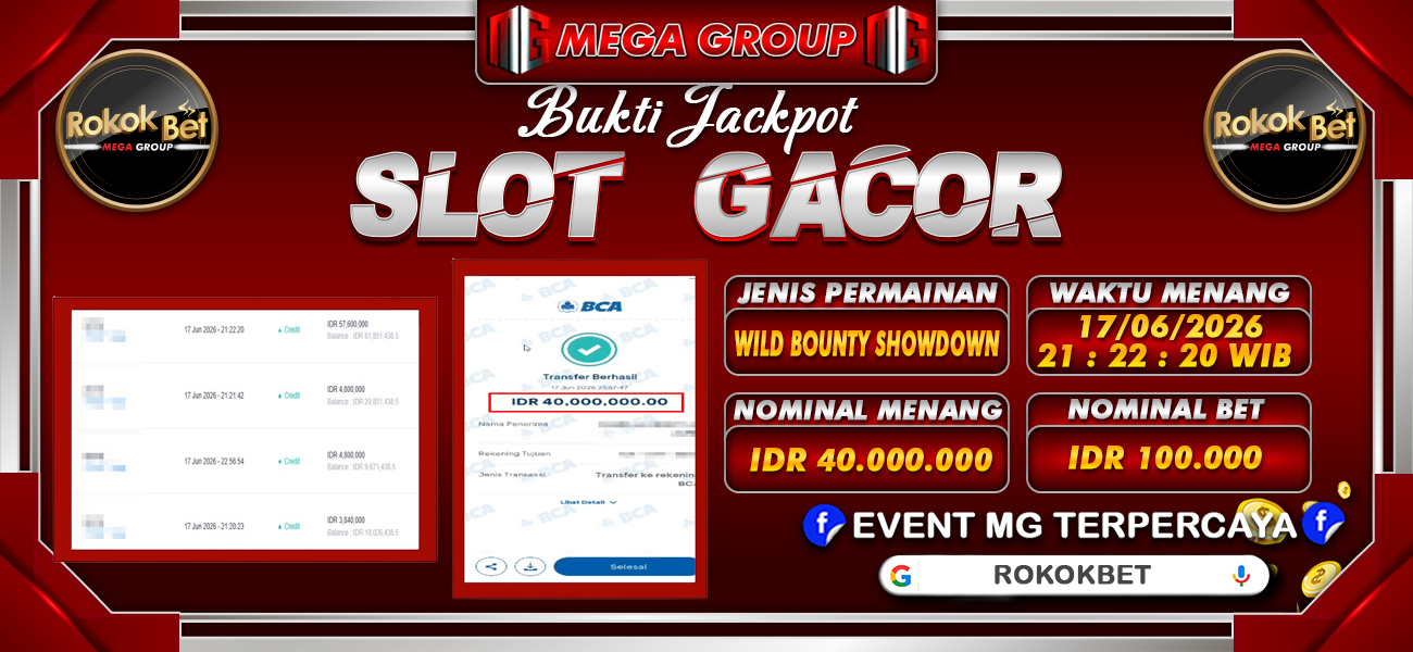 Bukti JP situs Rokokbet hari Kamis, 18 Juni 2026